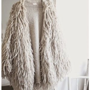 Shaggy Fringe Open Cardigan